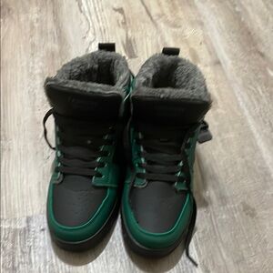 Kids Green and Black High-Top Sneakers